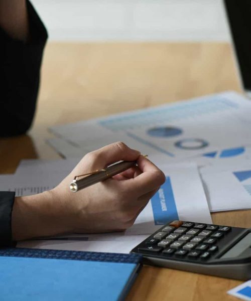 Accounting concept,Accounting staff is summarizing the company budget.