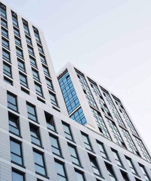 modern glass building skyscrapers of business center